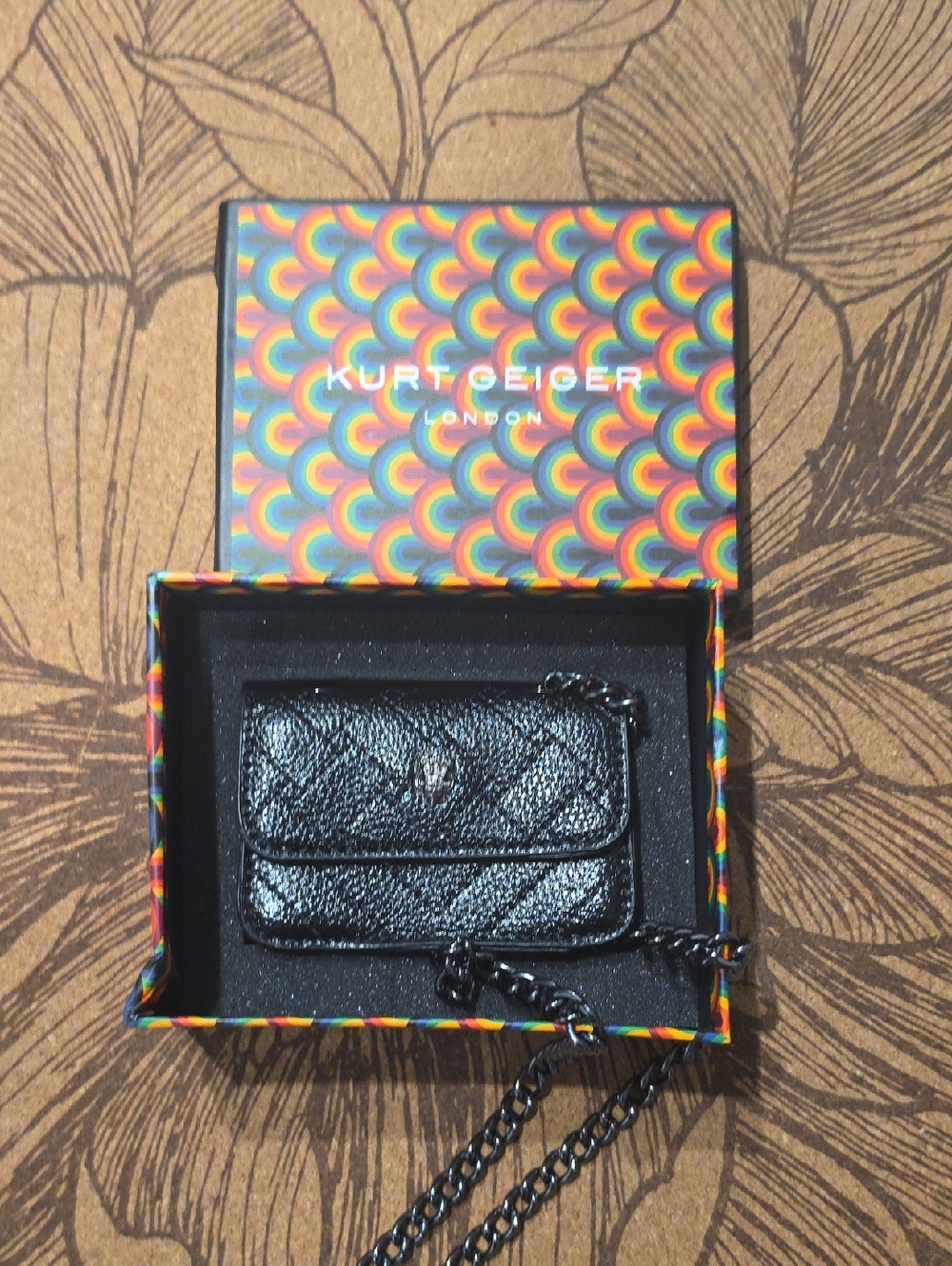 Kurt Geiger Black Quilted Mini Chain Bag
